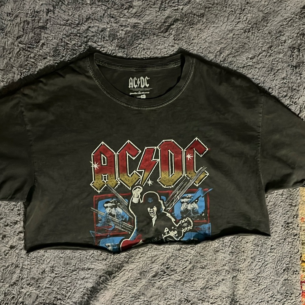Dark gray vintage AC/DC T-Shirt size M/L by goodie two sleeves 100% Cotton